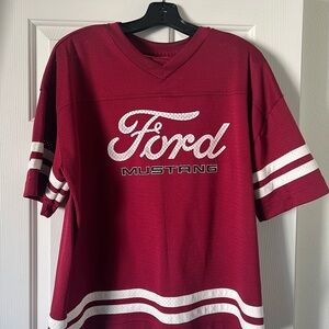 Hollister Burgundy and White Men's Jersey